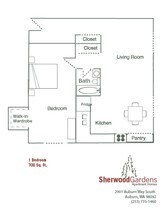 2 Bed, 1.00 Bath G05 floor plan